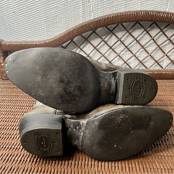 Nocona Dark Green Lizard Skin Gray Leather Cowboy Boots Size 9.5 D Style 32170 - Picture 9 of 11